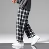 Herenbroek Zomer Plaid Men Fashion Loose Hip Hop Casual broek Koreaanse mannelijke Harem Pant All-Match Confortable Joggers Streerwear Y2302