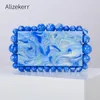 Evening Bags Women Beaded Acrylic Box Clutch Elegant Designer Luxury Novelty Bridal Purses And Handbags Wedding Party 230210