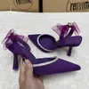 Sandali Autunno nuova moda tacco alto 5 cm perla arco scarpe singole da donna