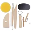 8pcs/set Reusable Diy Pottery Tool Kit Home Handwork Clay Sculpture Ceramics Molding Drawing Tools 0210