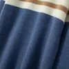 メンズセーター秋の冬の純粋なカーズミアセーターメンカジュアルコントラストストライプニットプルオーバーソフト濃いカシミアメンズ衣類2023