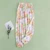 Women's Sleepwear Elastic Waist Lady Bloomers Print Floral Casual Loose Sleep Bottoms Summer 3XL-4XL Pyjamas Pant Home Trousers Clothing