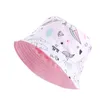 Nuevos niños pequeños sombrero de cubo Reversible verano bebé sombrero niño niña algodón protección UV gorra de sol dibujos animados dinosaurio estampado gorra de playa