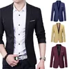 Mens Suits Blazers Mens Blazer Slim Fit Jacket Formal Business Coat Men Groom Singer Costume Evening Dress Pockets Top 230209