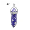 Pendant Necklaces Stone Necklace Lapis Opal Pink Purple Crystal Quartz Column Fashion Jewelry Gift Drop Delivery Pendants Dhbwm