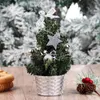 Juldekorationer 20 cm Gift Party Decor Happy Year Home Table Xmas Tree Mini Desktop Ornament Artificial Plant
