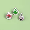 Broches Couverture En Verre Type Ornemental Plante En Pot Botanique Épinglette Feuille Exquise Fleur Émail Broche Vêtements Sac Badge Personnalisé Bijoux