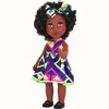 Dolls African American Baby Doll For 4 Kids 35 cm 14inches Brown Eyes Explosie Hoofd met oorpiercing echte zwarte poppen voor meisjes cadeau 230210