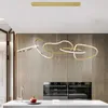 Luzes pós -modernas de luxo lustre de teto de anel de ouro de luxo para barro de quarto hotel hotel aço inoxidável lustre de iluminação de iluminação lâmpada 0209