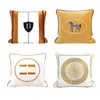 Pillow Pillowcase Modern Light Luxury Embroidery Horse Racing Backrest European Italian French Style Cushion Cover Without inner