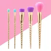 Tar Makeup Brushes Set Cosmetics Brush 5 Bright Color Rose Gold Spiral Shank Make-Up Brush Unicorn Screw Tools