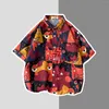 Koszulki męskie Hawaje dla mężczyzn i kobiet Bluzka wakacyjna plaża malarstwo vintage 3D Print Hawaiian Summer Shideve Cardigan Top