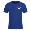Мужские футболки Новая популярная мужская черная хлопковая футболка с короткими рукавами теннисиста Рафаэля Надаля высокого качества O213P
