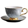 Cups Saucers Nordic Marble Ceramic Coffee And Sets Simple British Office Small Cup Couple Gift Turkish Drinkware Tools