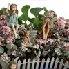 Dekorativa objekt Figurer Fairy Garden 6pcs Miniature Fairies Figurer Tillbehör för utomhusdekor 230210