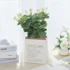 フェイクフローラルグリーンリー100pcs偽の植物シルクユーカリ葉diyクリスマスデコレーションvase vase for home Garden Weddingscrapbooking人工花230209