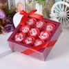 Decoratieve bloemen 9 Rose Soap Flower Gift Box voor bruiloft Verjaardagsfeest Event Decor Roses Diy Bouquet Moederdag