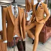 Abiti da uomo Blazer Abiti da sposo 3 pezzi Grigio Uomo Slim Fit Risvolto Un bottone Tailor Made Terno Masculino Giacca Pantaloni Gilet Cravatta 230209