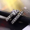 Solitaire Ring Iparam Elegant Zircon Jewelry Silver Color Engagement Wedding Set for Women 2019 Fashion Crystal Y2302