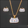 Pendant Necklaces Jewelry Set Chain Kids Women Cartoon Necklace Earring Sets For Girls Party Yydhhome Drop Delivery Pendants Dhzrt