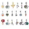 Fit Pandora Charm Bracciale Albero genealogico europeo Smalto Ciondola Ciondolo Rana Sirena Gufo Cristallo Charms Perline Catena serpente fai da te Per le donne Braccialetto Collana Gioielli