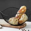 Plates Fruit Basket Quality Metal Wire Tight Durable Storage Bowl For Books Cosmetics Bread Dining Table