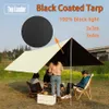 Tents and Shelters 3X4 3X3M Black Coated Tarp Screen Shade Membrane Camping Tarp Waterproof Outdoor Tarpaulin Shelter Sunshade Flysheet Awning Uv50 230210