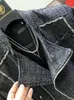 Vestes pour hommes Vintage hommes automne noir Tweed veste Slim Fit Designer chaîne mâle fête vêtements d'extérieur manteau mode court fermeture éclair sergé