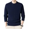Men's Sweaters Autumn Winter Men Round Neck Long Sleeve Wool Knitted Plus Size Elastic Knitwear 3xl 4xl Boys Knit Top Pullovers