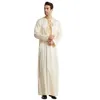 Etniska kläder plus storlek 3xl muslimskrockar mäns långärmad kaftan abaya jubba tobe klänning män islamiska saudi arabiska muslimska jurk