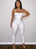 Kobiety Jumpsuits Rompers Hugcitar Solid, nieregularny bez rękawów Backless kombinezon seksowny bodycon Summer Elegancki impreza nocny klub sportowy Y2K Romper 230210