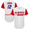 zszyte koszulki baseballowe Nowe baseball college'u nosza mężczyźni Puerto Rico 12 F L 2017 World Baseball Jersey 9 Javier Baez 1 Correa 4 Yadier Molina 15 Carl