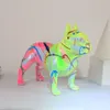 Decoratieve objecten Figurines Moderne creatieve fluorescentie Spray Color Bulldog Standbeeld Home Decoratie Wijnkastje Pet Dog Desktop Home Furnoot Decor 230210