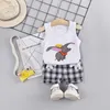 Ensembles de vêtements Été enfant en bas âge garçon vêtements enfants vêtements ensembles bébé garçons filles sans manches t-shirt shorts costume haut pour enfants pantalons tenues W230210