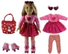 Dockor 1 Set Pink Dress Clothes för 18 American Bitty Baby Handmade Fashion Lovely X89 230209