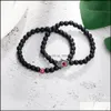 Straski z koralikami moda 6 mm naturalny kamień koraliki Zła niebieskie oko Bransoletka z koralikami 2pcs/Set Handamde Turkish Eye Bracelets dla kobiet mężczyzn