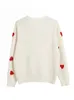 سترات النساء في الربيع في الربيع ، سترة القلب سترة O-neck Kawaii Fashion Pullover Loose Jumper Long Sleeve Female C-129 230209