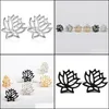 Stud Lotus Earrings Brincos Pierced Lady Simple For Women Gift Oorbellen Earring Drop Delivery Jewelry Dhw7B