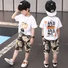 Kleidung Sets Jungen Sommer Anzug 2022 Wing Man Neue kinder Kurzarm T-shirt Shorts Kleidung Jungen Kleidung Sets Kinder für 4 6 8 10 12 Jahre W230210