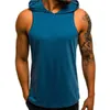 Men's Tank Tops 2023 Summer Fashion Sleeveless Tee Shirt Casual Vest Hooded Top Men Tanktop Bodybuilding Fitness Clothing