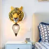 Lampes murales modernes tigre cristal nordique résine animal applique luminaires salon chambre chevet éclairage luminaire