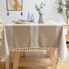 Bordduk Battilo Linen Tabelduk Rektangulära bordduk med tofs vattentäta kaffedrivbord täcker för matbord bröllopsdekor 230210