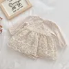 Rompers 0 2Years Princess born Baby Girl Dress Romper Long Sleeve Lace Embroidery Skirted Jumpsuit s Birthday Party Clothes 230209