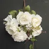 装飾花シルクフェイクシミュレーションローズブーケウェディングデコレーション2色のカメリアローズ人工花バルコニーガーデンの装飾