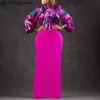 Zweiteiliges Kleid Frühlingsmode-Set für afrikanische Frauen, eleganter OL-Druck, Schleife, Schnürung, Hemd, langer Rock, Anzug 230209