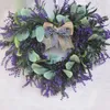 Decorative Flowers Large Lavender Wreath Flower Farmhouse Garland Front Door Wall Hanging For Wedding Home Decor