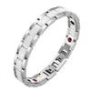 Link Bracelets Titanium Steel Ceramic Magnetic Negative Ion Energy Bracelet Far-infrared Germanium Anti-radiation Anti-oxidation