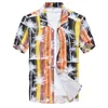 Casual shirts voor heren 2023 Zomer Fashion Mens Beach Print Shirt Shirt Short Sleeve heren Hawaii losse dunne mannelijke streetwear man tops en T -stukken