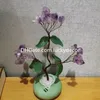 Surowy ametyst cytrynowy kamień drzewa pamiątki domowe Prezent miedziany leczenie szorstkie kryształowy kwarc Kamień Bonsai Tree of Life Ornament do dekoracji biurka feng shui