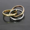 Hip Hop Shining Fashion Smooth Band Rings 18k Real Gold Plated Cuban Chain Finger Circel Jewelry